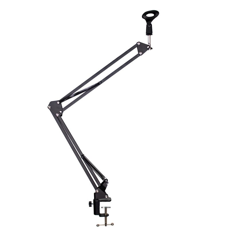 ChromaCast Pro Series 28" Scissors Arm Adjustable Microphone Desk Stand with Boom Suspension, Includes Mic Clip (CC-SDMIC-STAND-28) - Image 4